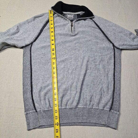 BKE Buckle Mens Size Medium Quarter Zip Pullover Sweater Gray Long Sleeve - Picture 7 of 7